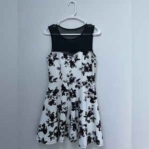 Trixxi black and white sleeveless floral dress